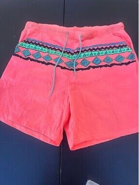 Castaways Neon Orange Swim Trunks Medium
